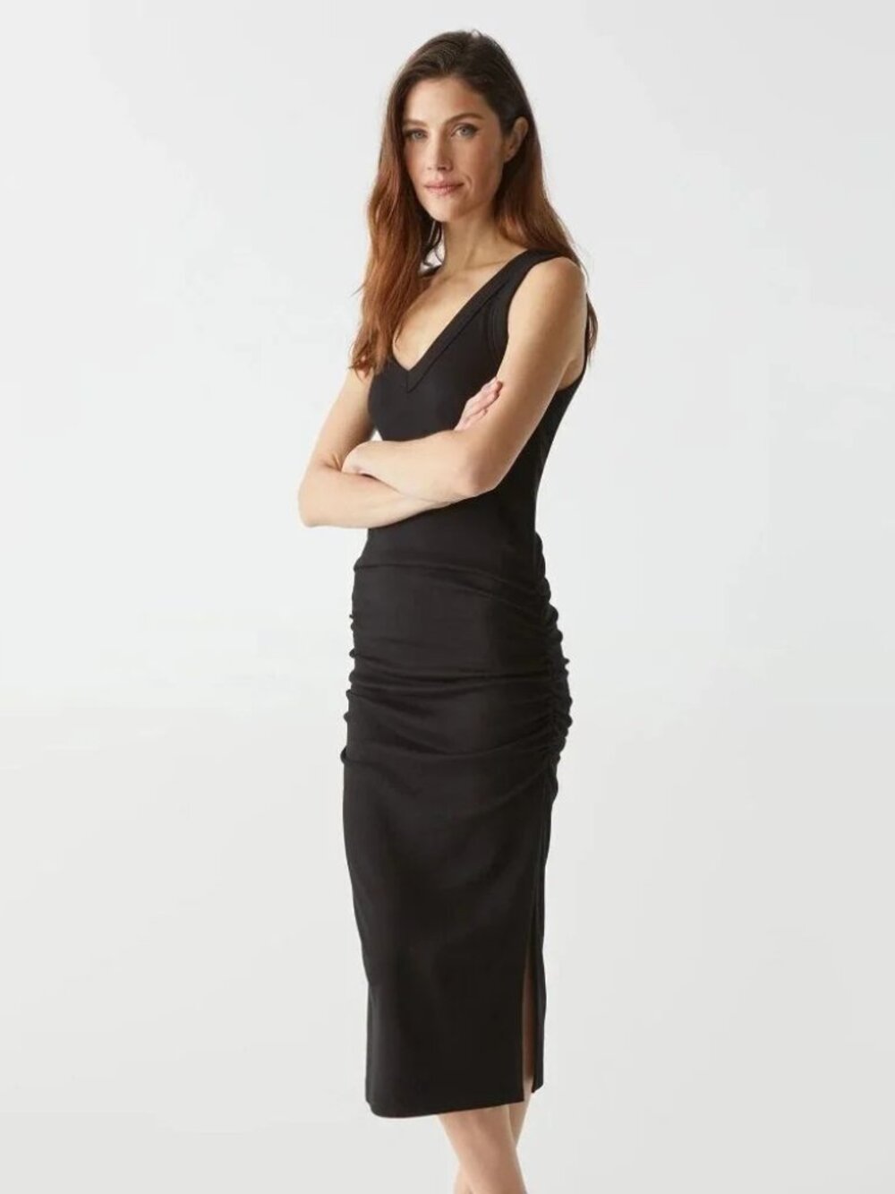 Michael Stars Lori Ribbed V-neck Dress